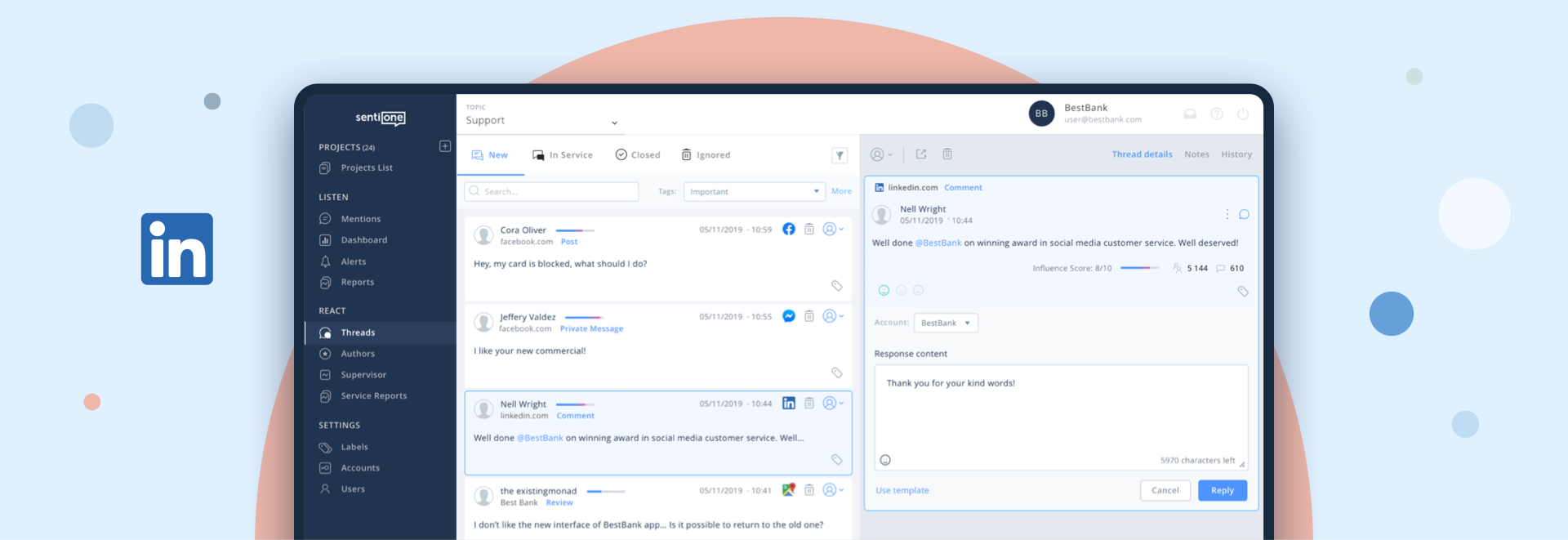Zacznij śledzić swoją stronę na LinkedIn – z SentiOne