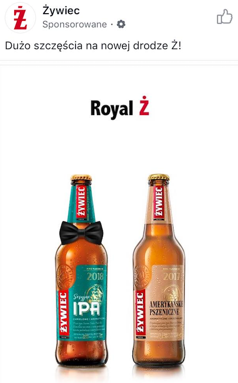 Żywiec kampania Ż - Royal Ż z okazji Royal Wedding 2018
